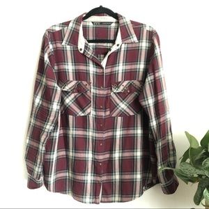 ZARA Burgundy Flannel